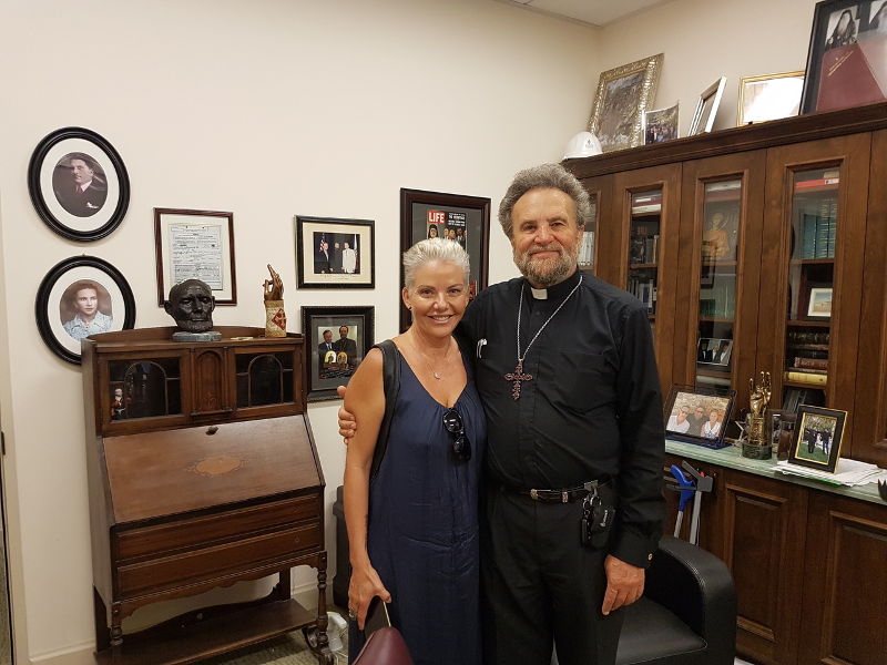 john bakas with nana palaitsaki in Saint Sophia Cathedral